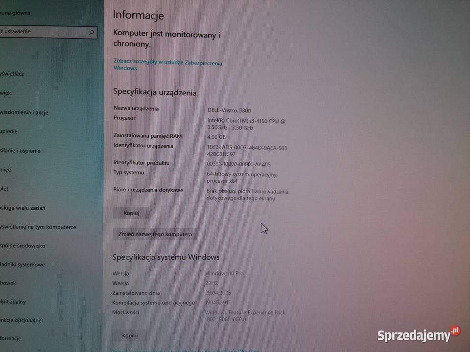 SFF Dell Vostro 3800 i34150 SSD 256GB DDR3 4GB Bydgoszcz