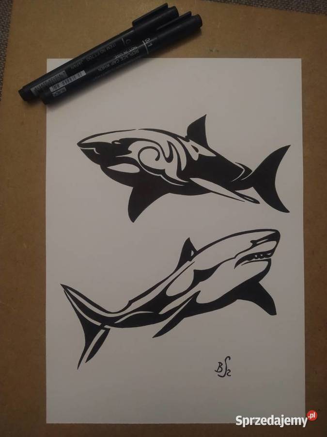 Rysunek rekiny cienk blok t A4 250 gm2 Warszawa