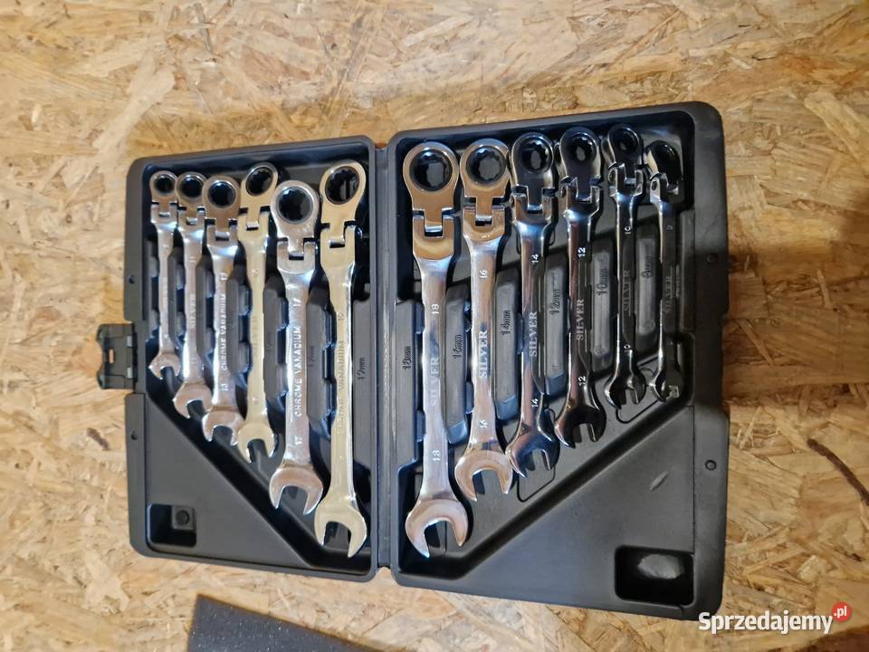 KLUCZE PŁASKIE OCZKOWE Z GRZECHOTKĄ KUTE CrV Głogowa