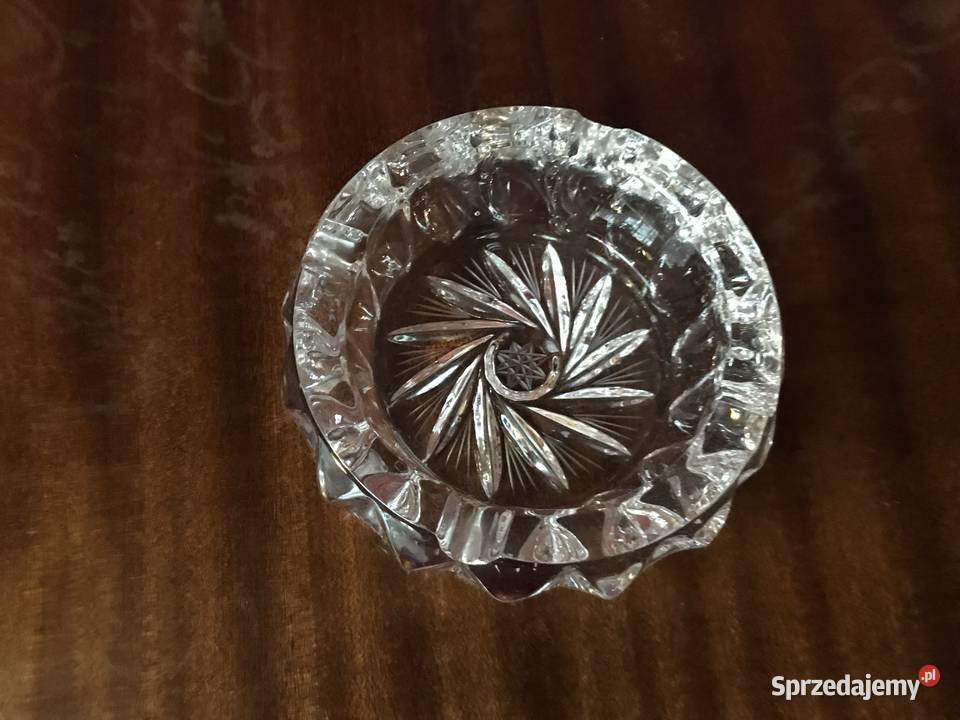 Duża kryształowa popielniczka PRL 14 łódzkie Łódź