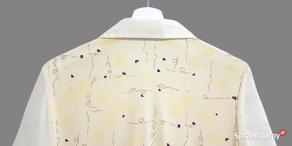 Damska bluzka wzorzysta żółta krótki rękawów żółty/złoty Bluzki i koszule Chrzanów