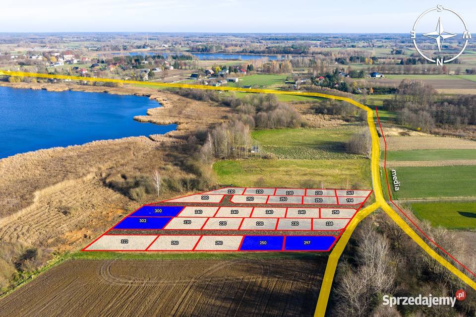 Działki w pierwszej linii brzegowej Jezioro Nowy Uścimów