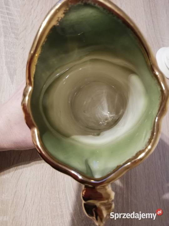 Porcelanowy dzbanek z uchem w owice Porcelana i szkło