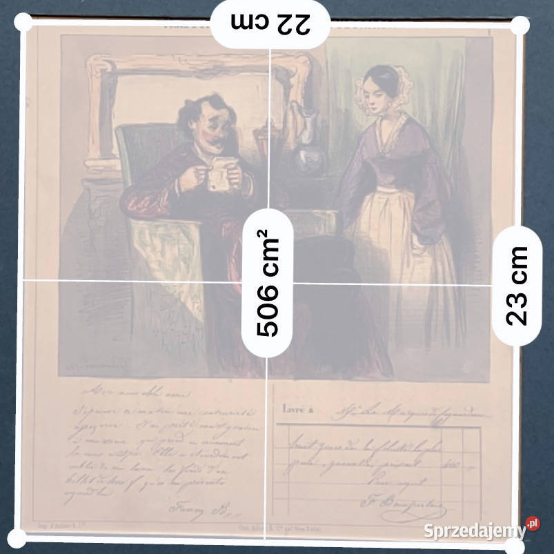 Oryginalna Litografia XIX w Paul Gavarni Satyra Warszawa