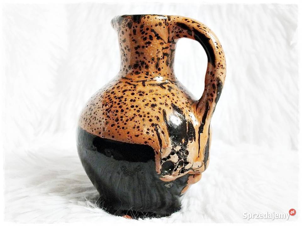 Stary Wazonik gliniany Lawa z lat 6070 Vintage Żary