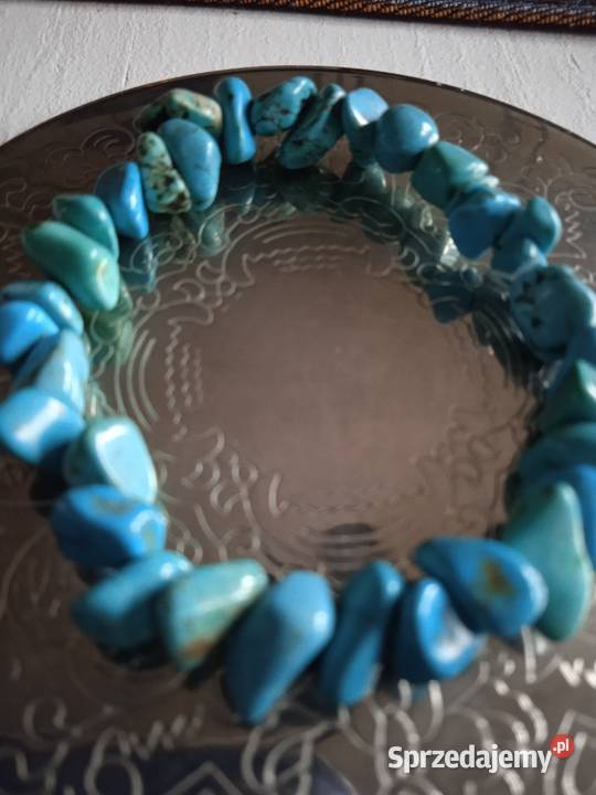 BRANSOLETY Z TURKUSOWYCH NATURALNYCH HOWLITÓW wielkopolskie Piła