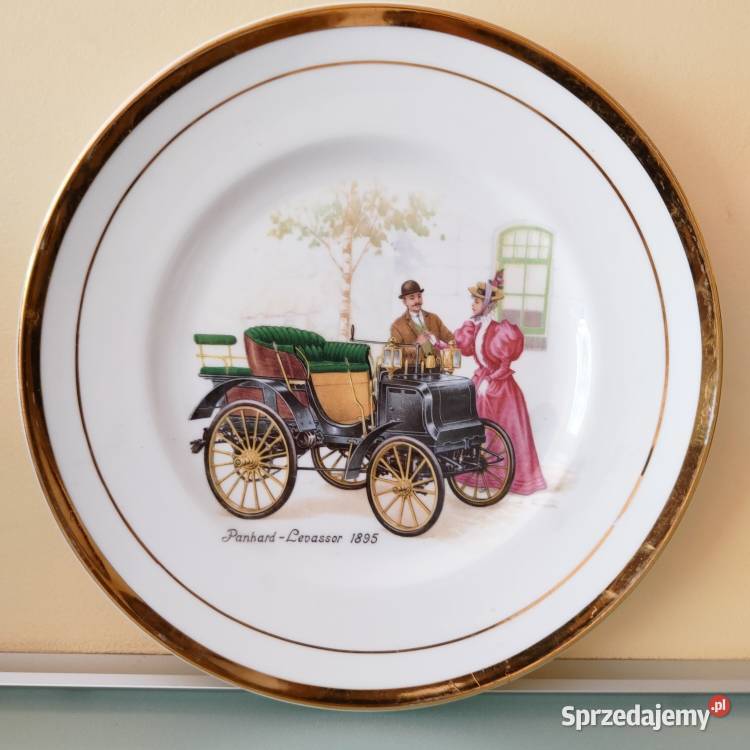 Angielska porcelana PanhardLevassor 1895 talerz