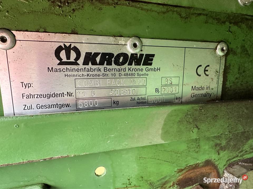 Prasoowijarka KRONE COMBI PACK1500 dolnośląskie Brzeźnik
