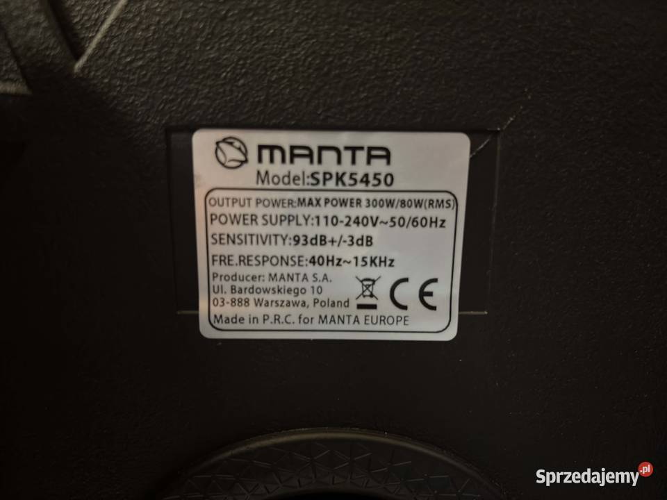 Głośnik Party Audio Manta SPK5450 300W Bluetooth