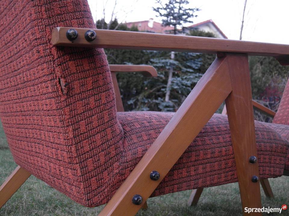 FOTELE vintage wczesne lata 60te PRL nie model mazowieckie Izabelin sprzedam