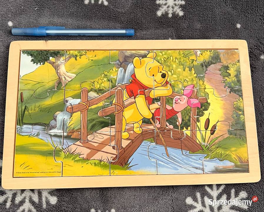 Kubuś Puchatek Drewniane puzzle edukacyjne