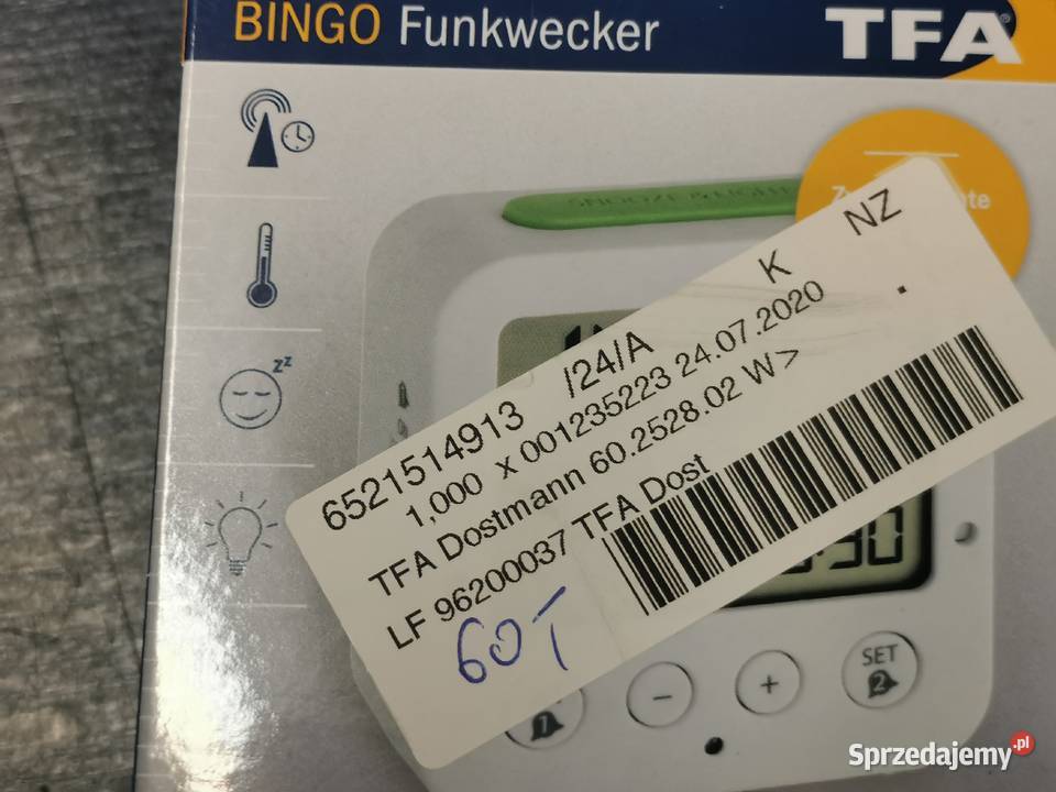 Budzik TFA Dostmann 60252802 cyfrowy Sterowany