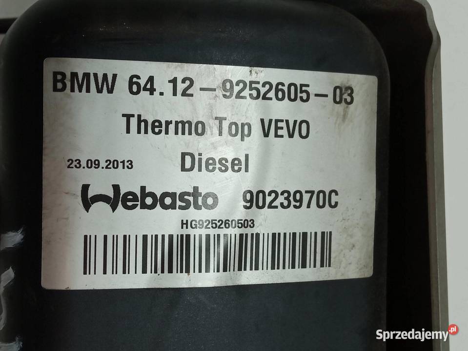 OGRZEWANIE POSTOJOWE WEBASTO 9023970C Bmw X6 I