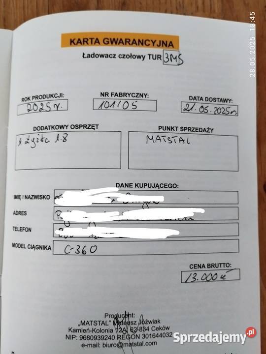 Ładowacz czołowy tur c 360 Olsztyn