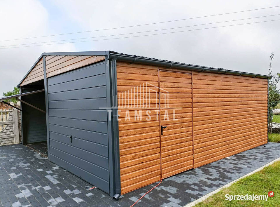 GARAŻ BLASZANY 6m x 6m dwuspad 2x Brama drzwi Rybnik