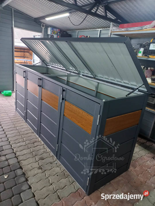 Zabudowa koszy na śmieci wiata 275x80x120 4x240L pomorskie Czersk