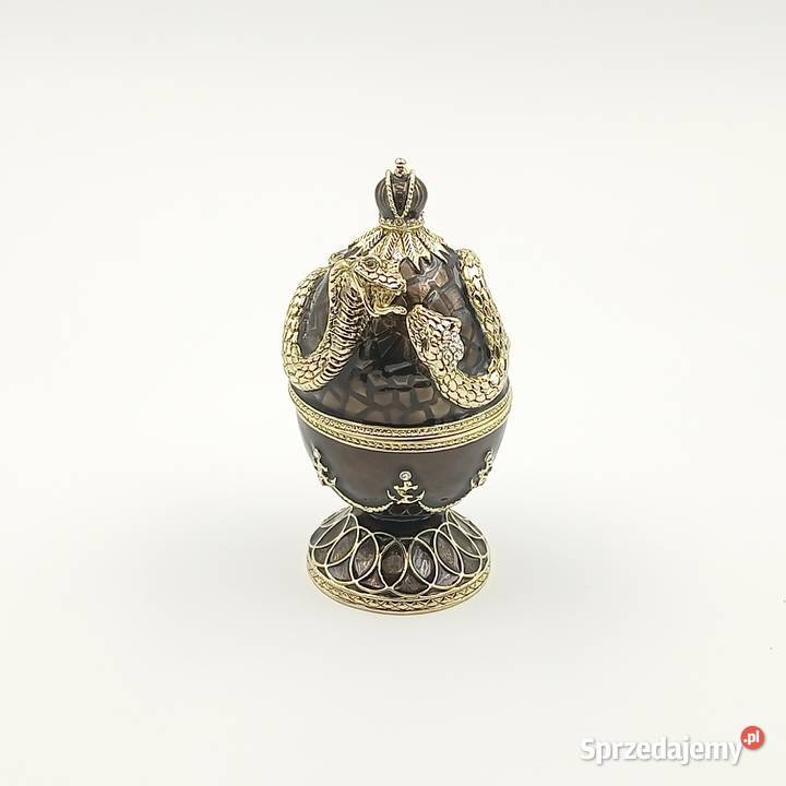 Jajko jajo faberge pojemniki szkatułka brąz styl śląskie Zawiercie