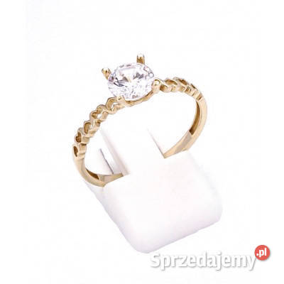 Pierścionek r14 Złoty pr333 z jednym kamieniem