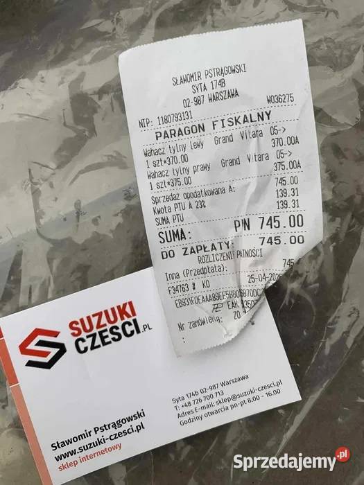 2x Wahacz tył lewy prawy Suzuki Grand Vitara 2 Rawa Mazowiecka