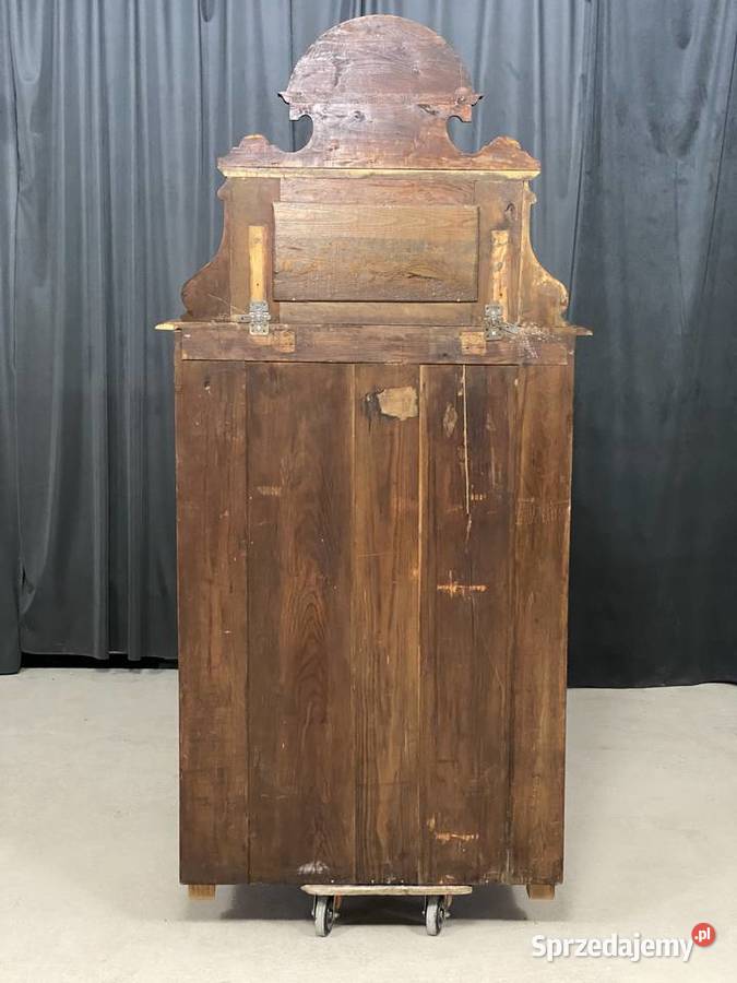 Szafka eklektyczna z nadstawką orzech ok 1900 r zachodniopomorskie Budno