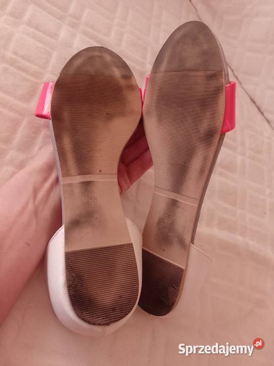 39 HM Biało różowe sandałki z Wiednia sandały H&M Kraków