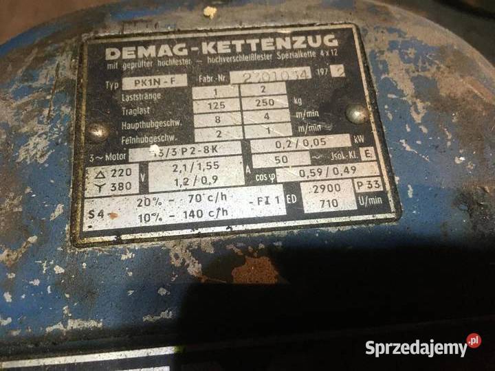 Wciągarka łańcuchowa DEMAG 125250 Pokój sprzedam