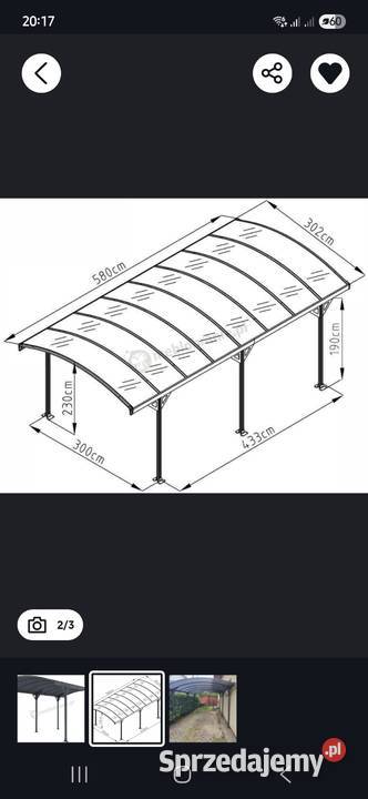 Wiata garażowa axel 3x58 kujawsko-pomorskie Toruń
