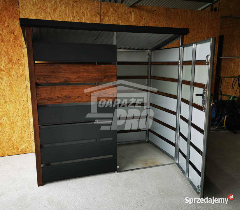 Wiata śmietnikowa spad tył 2x06m Antracyt drewno Koszalin