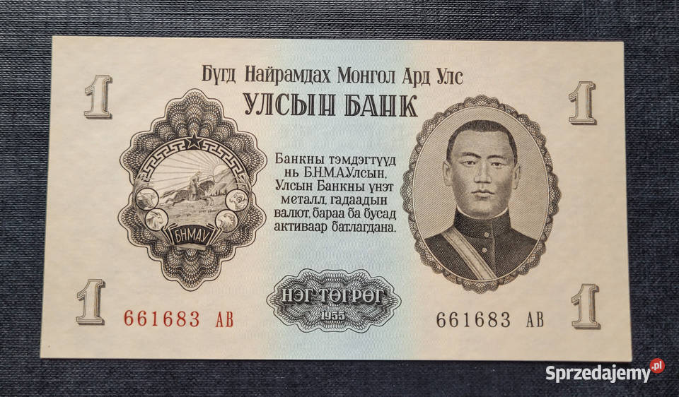 B41 MONGOLIA 1 Tugrik 1955 r łódzkie Łask