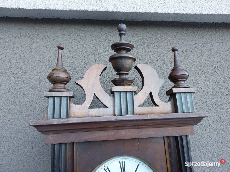 Stary zegar ścienny XIXw pełna płyta duży Tczew