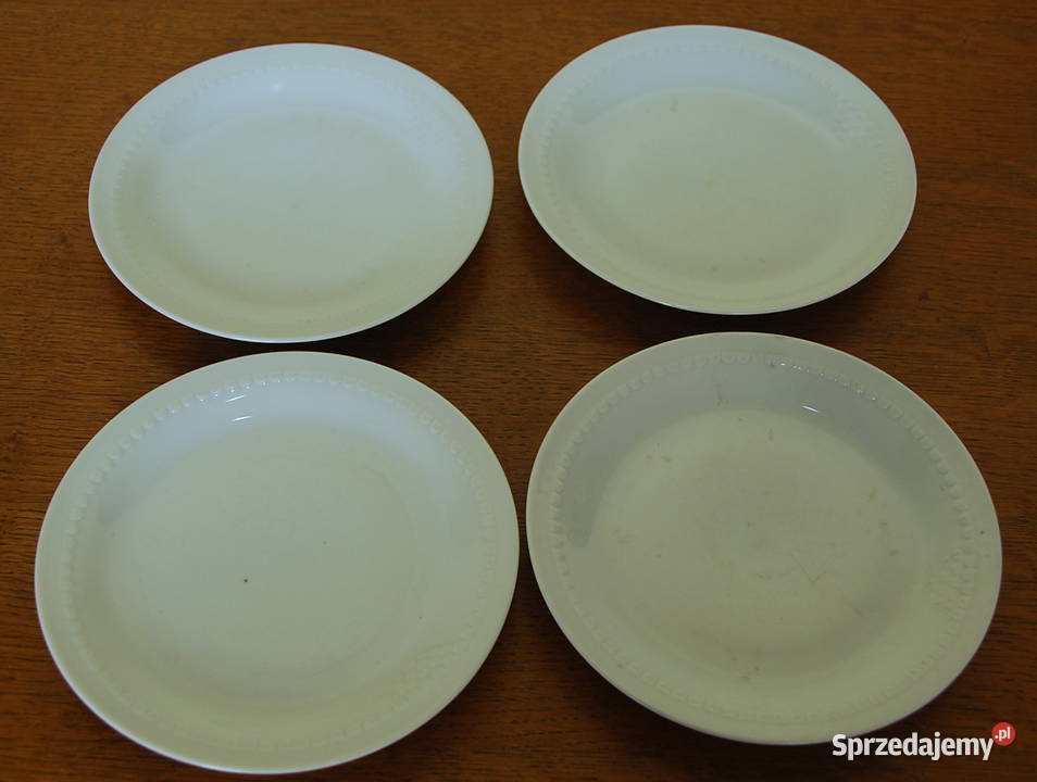Białe talerze deserowy 185 4 sztuki porcelana Warszawa sprzedam