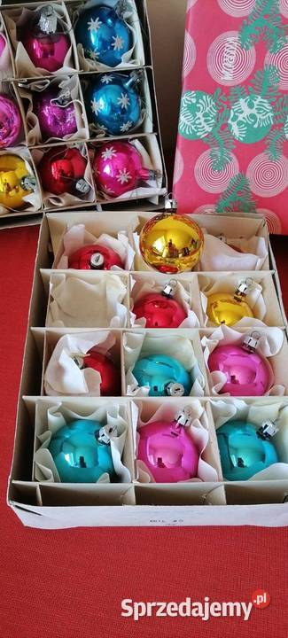 Dwa Komplety Bombki Okrągłe Choinkowe Ząbkowice Wałbrzych