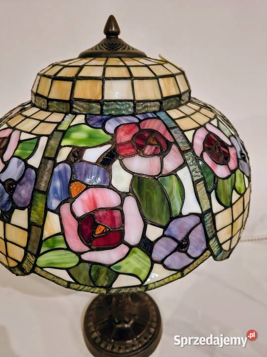 Tiffany lampa witrażowa stołowa nocna kwiaty Lampy stołowe i nocne Zaręba sprzedam