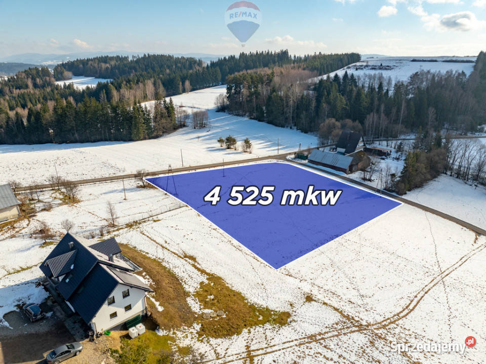 Działka budowlana Wysoka gmina Jordanów małopolskie