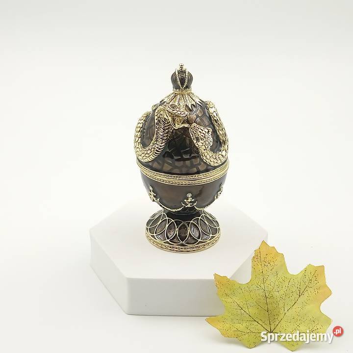 Jajko jajo faberge pojemniki szkatułka brąz styl Zawiercie