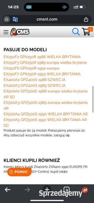Przełacznik Świateł Kawasaki ZX400H2 ZXR400 wielkopolskie Poznań