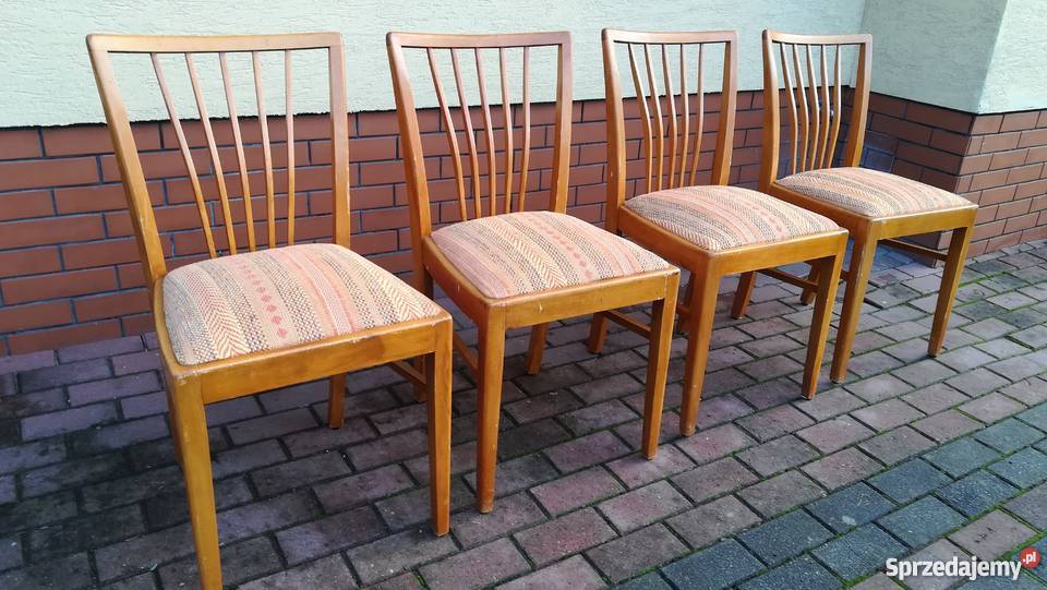 Krzesła jasne stare stylowe art deco 4 prl mazowieckie Garwolin sprzedam