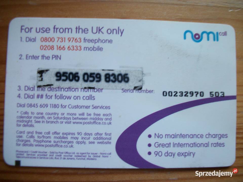 KARTA TELEFONICZNA ANGIELSKA podkarpackie Przemyśl