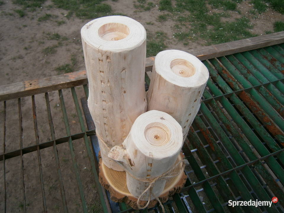 naturalny świecznik drewniany tealight Siedlce