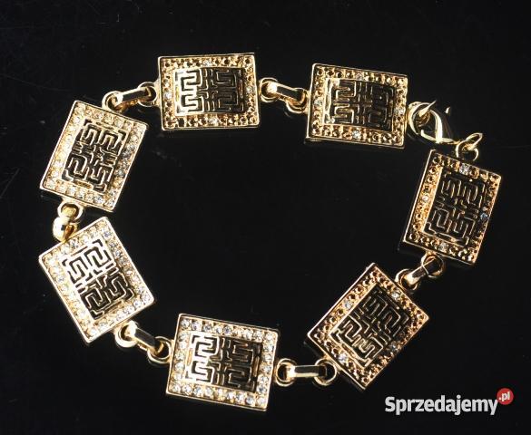 Złota Grecka Bransoleta Cyrkonie Filon Swarovski Poznań