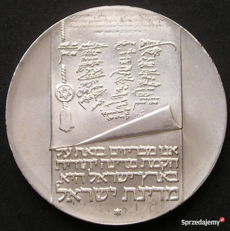 Izrael 10 lirot 1973 SREBRO rocznica Numizmatyka Łódź
