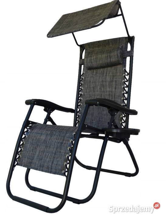 Leżak ogrodowy Fotel plażowy szary z poduszką i Opole