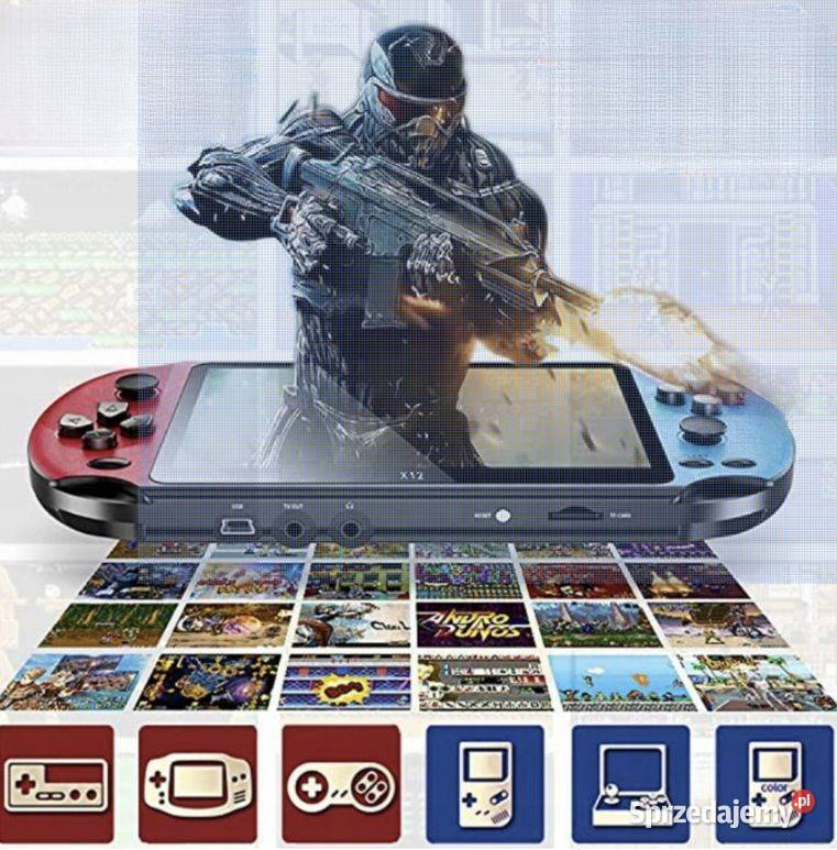 KONSOLA PRZENOŚNA X12 RETRO 8GB DUŻO GIER 51 Pozostałe Białystok