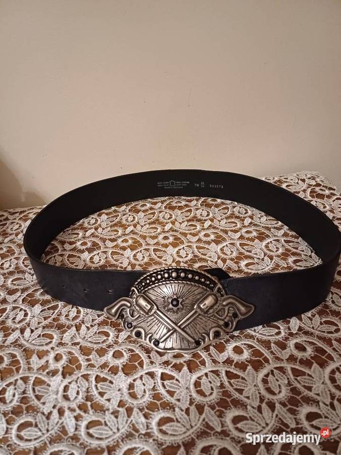 Pasek skórzany z klamrą Western pomorskie