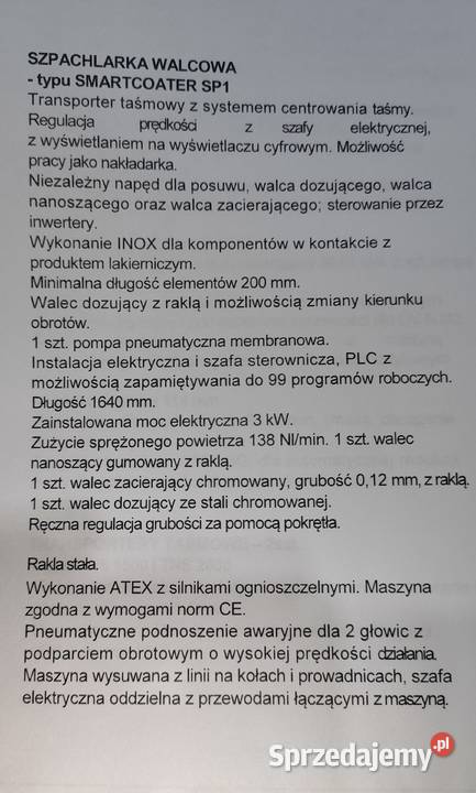 Linia lakiernicza walcowa UV Cefla Suchedniów