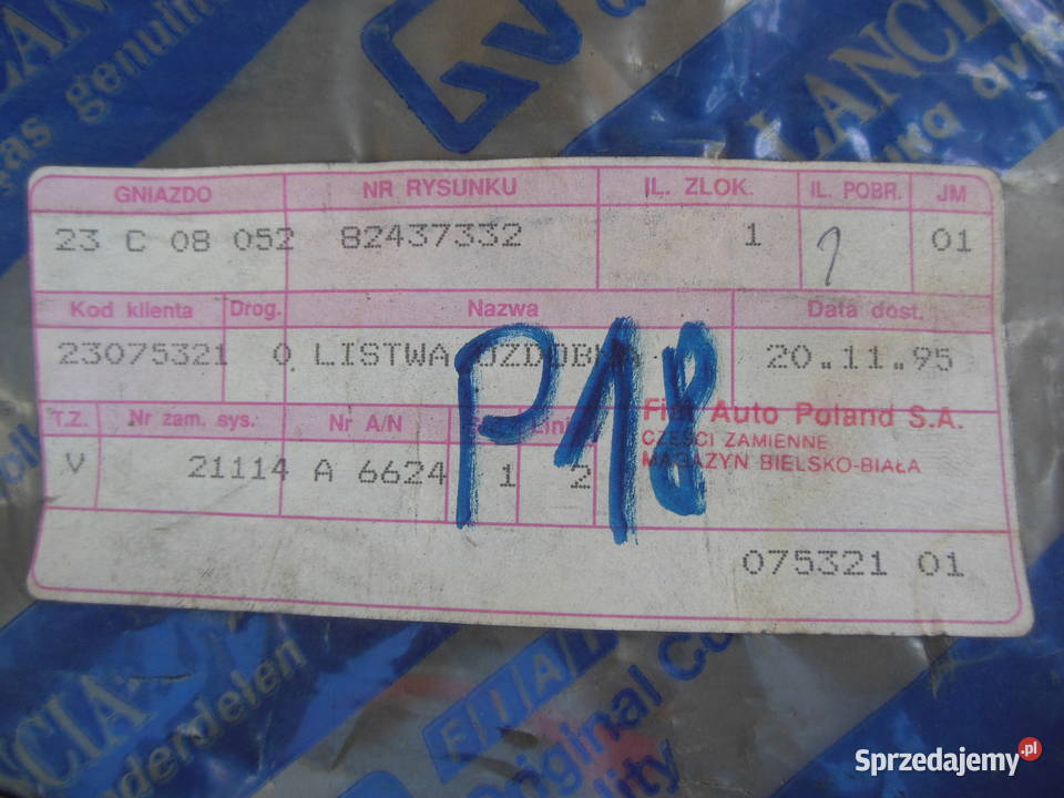 LISTWA ZEWNĘTRZNA 82437332 FIAT CROMA LANCIA Kozy sprzedam