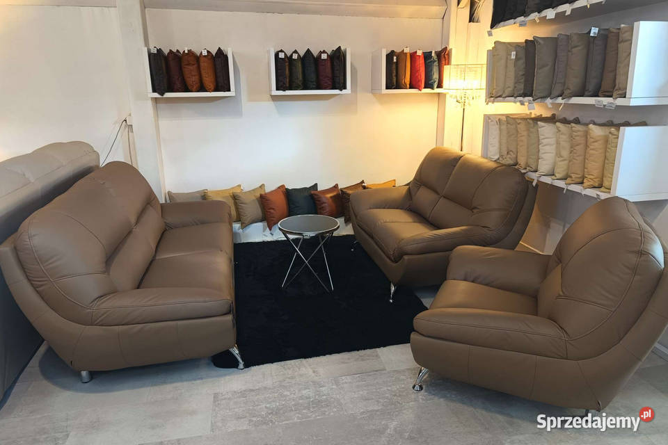 Komplet wypoczynkowy Ibiza 321 skóra naturalna śląskie Piasek