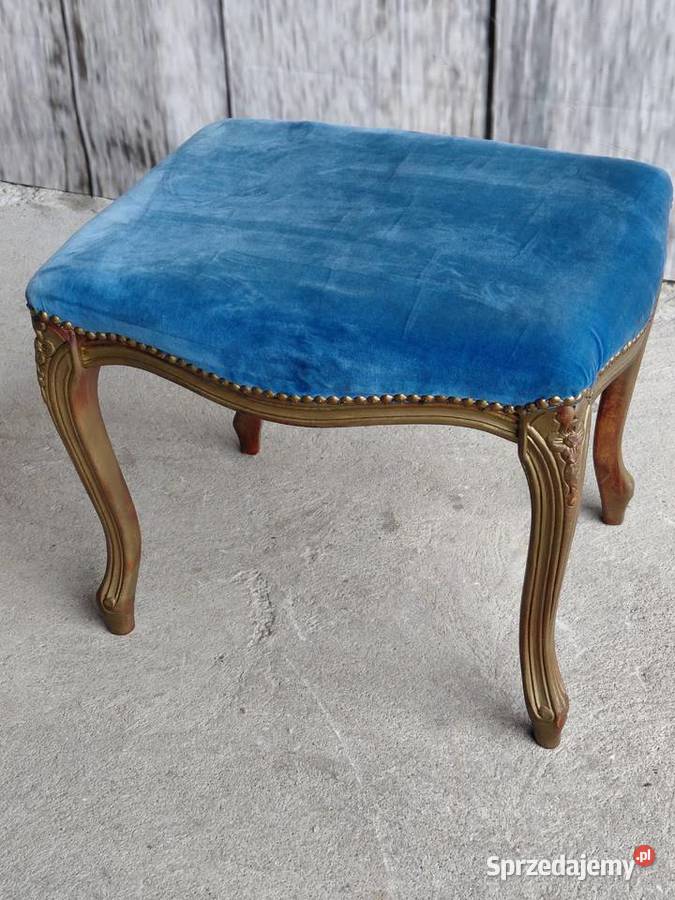 Stylowa pufa podnóżek taboret granat Ludwik 356 Pufy i podnóżki Byczyna sprzedam