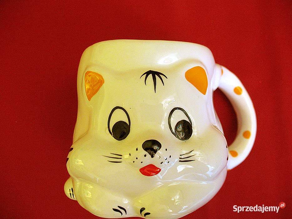 Kot kubek porcelana figurka zabawna 9 x 14 x 10 mazowieckie Siedlce