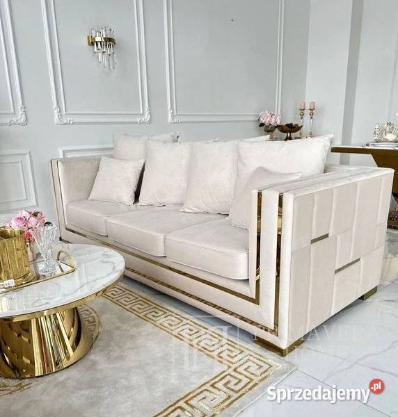 Designerska sofa glamour rozkładana nowoczesna 74cm Warszawa sprzedam